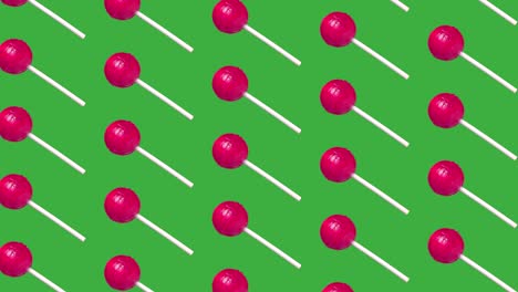 candies animation, green screen. lollipop loopable pattern background, fast food