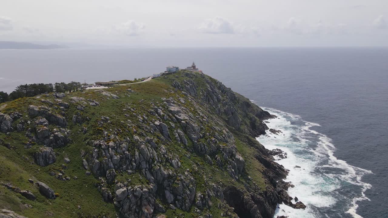 vista aérea de cabo finisterre, galicia, españa