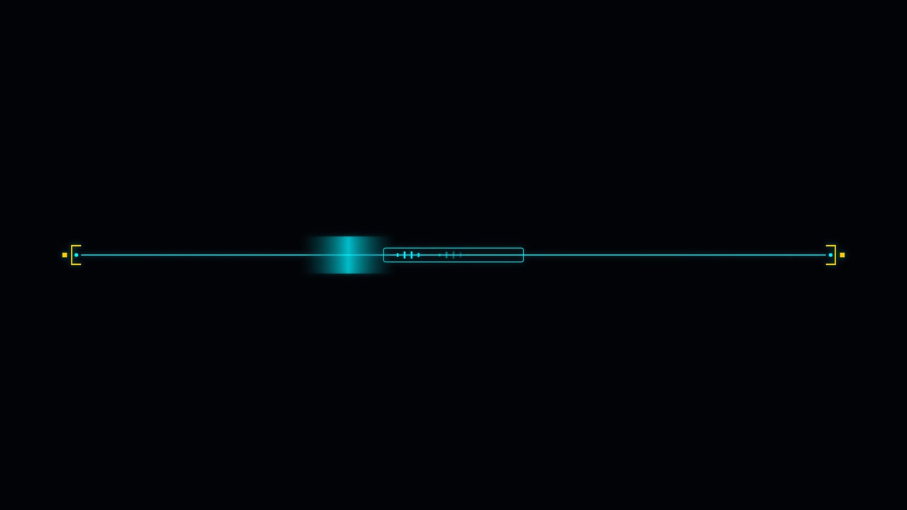 Animazione futuristica di una barra di caricamento digitale su sfondo nero