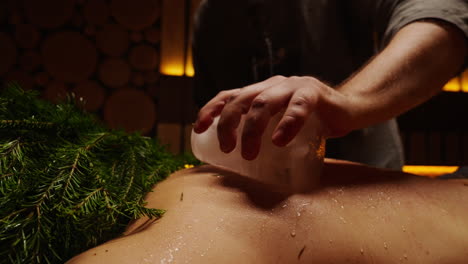 ice massage treatment at spa