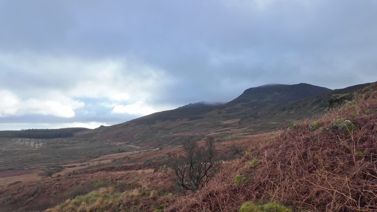 산  ⁇  겨울 색 ⁇ 을 설정하는 촬영은 comeragh 산에서 워터포드 아일랜드 추운 11 월 날