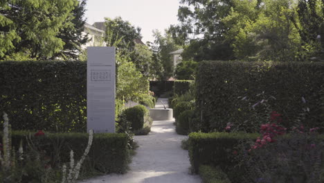 walk through the green park of rosenheim with a lots of
flowers and plants