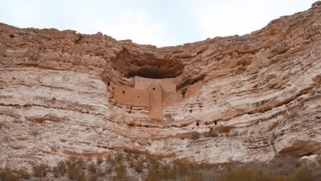 wide angle view of montezuma castle near sedona arizona