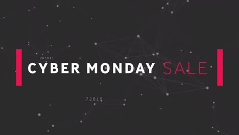 Animación-Del-Texto-De-Venta-Del-Cyber-Monday-A-Través-De-Redes-De-Conexiones.