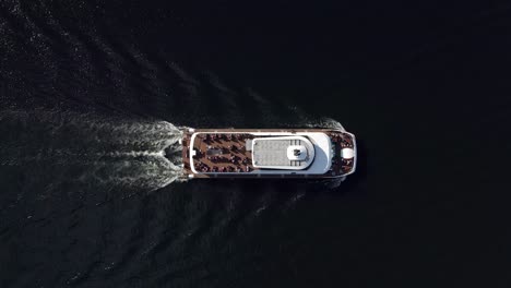 Grand-Cru-Ship-Travelling-On-A-Blue-Calm-Ocean-During-Daytime-In-Quebec,-Canada