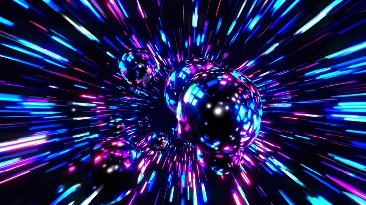 Abstract Futuristic Neon Spheres