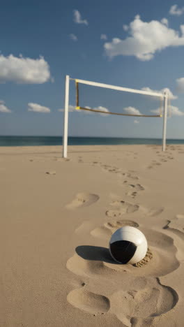 beach volleyball net and ball