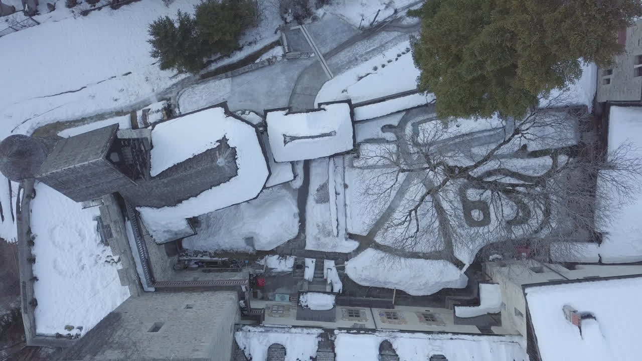 Flying over a medieval castle in Austria, Birdseye View