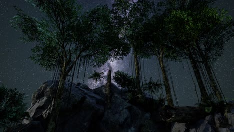 rutas estelares de hiperlapso de 4k sobre paredes y árboles de cañones de piedra arenisca