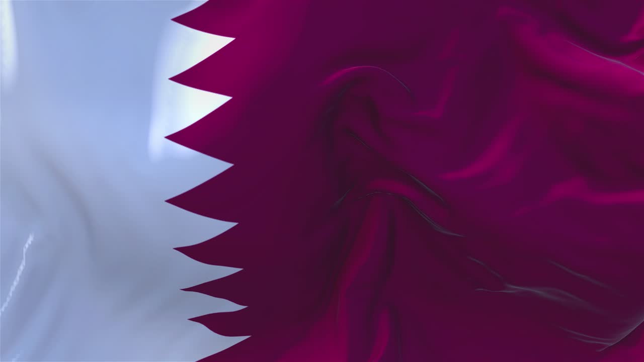 100 bandiera del qatar che ondeggia nel vento animazione a rallentatore 4k consistenza di tessuto realistico bandiera che soffia liscia