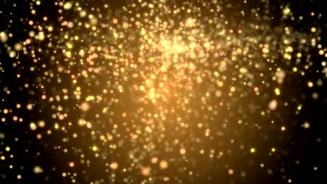 muchas partículas de remolino brillantes vuelan en el espacio, vacaciones y festivos fondo de renderización 3d, generado por computadora
