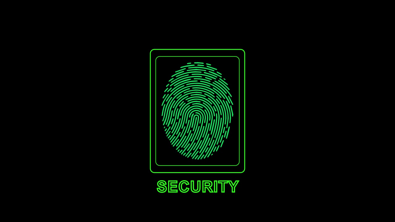 Digital Fingerprint Scan Animation for Security Authentication