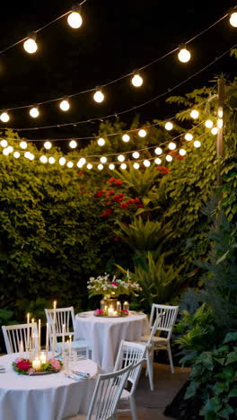 elegante cena al aire libre