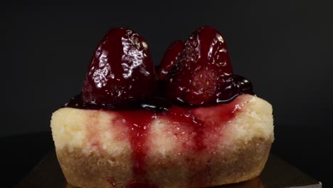 strawberry pie rotating on tray