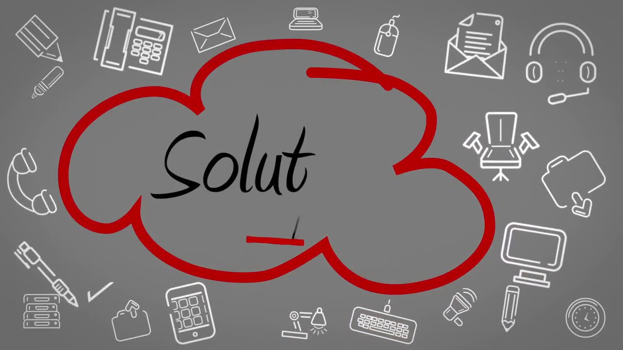 Businessman drawing cloud flow chart