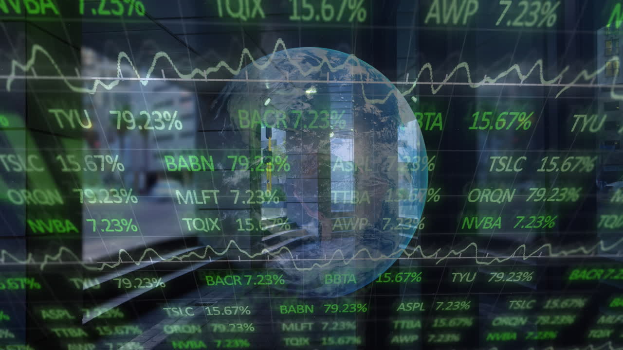 animación del procesamiento de datos sobre el paisaje urbano