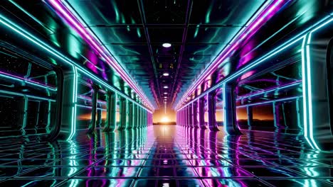 corredor de túnel de neón futurista