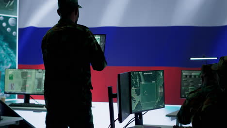 Russian-military-commander-in-high-tech-government-control-room