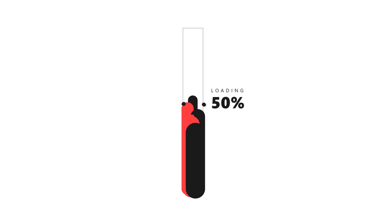 Vertical Loading Progress Bar Animation with Percentage Counter
