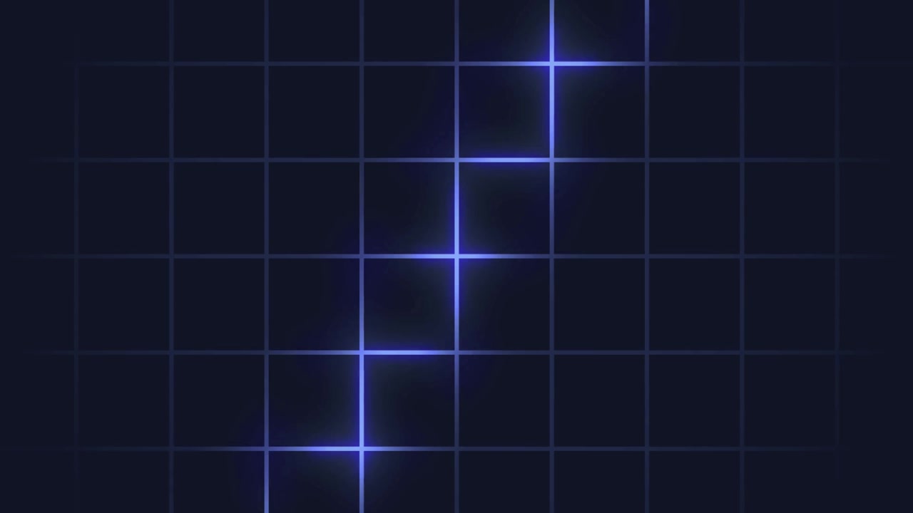 Blue Digital Grid with Pulsing Scan Line Animation