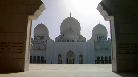 tilt down to reveal the beautiful sheikh zayed mosque in abu dhabi united arab emirates