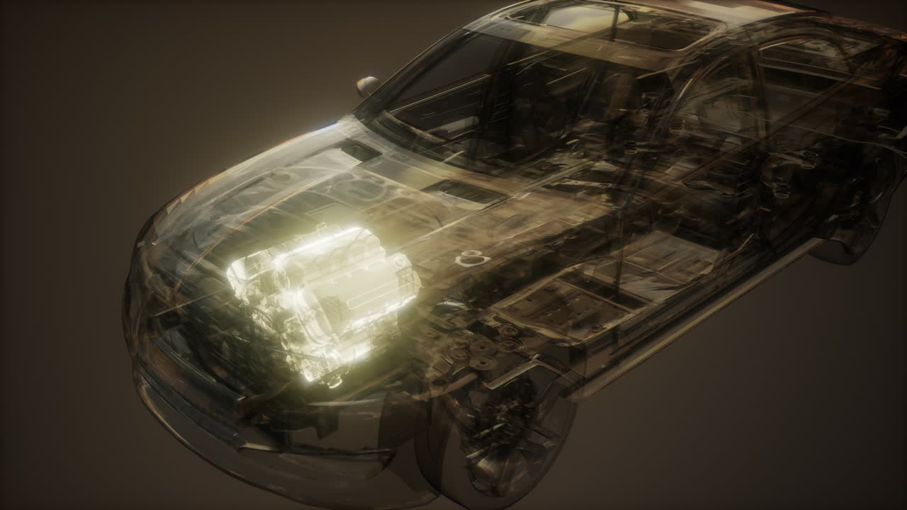 Car Engine Visible in Car