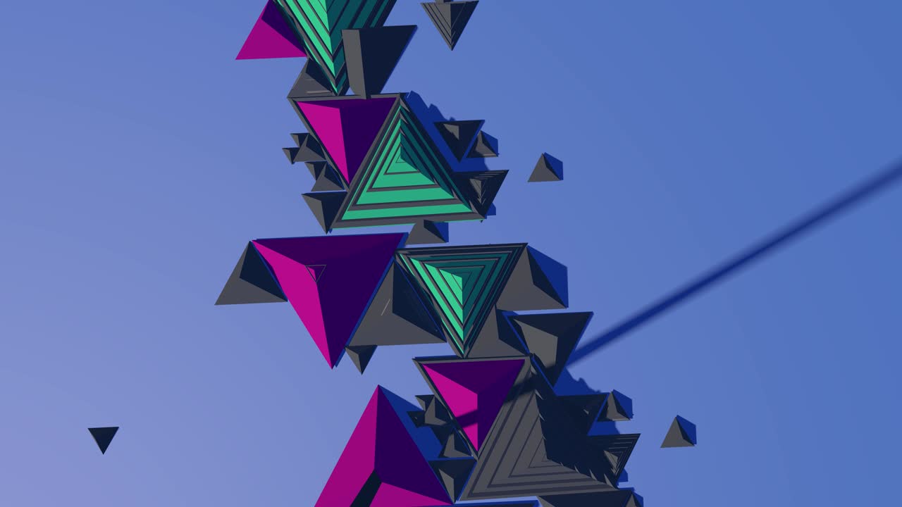 삼각형과 금속 피라미드는 패턴을 만니다.