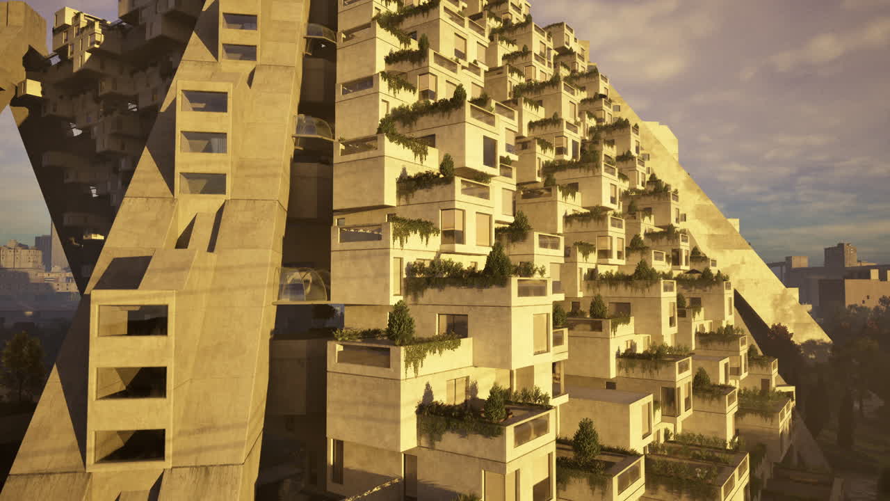 Modern architectural marvel showcasing vertical gardens in urban setting