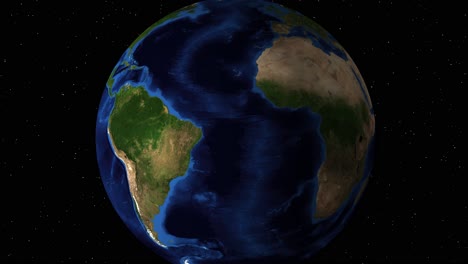 animated sequence of earth zooming and rotating