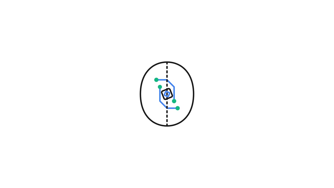 Animated Digital Circuit Icon Drawing on White Background