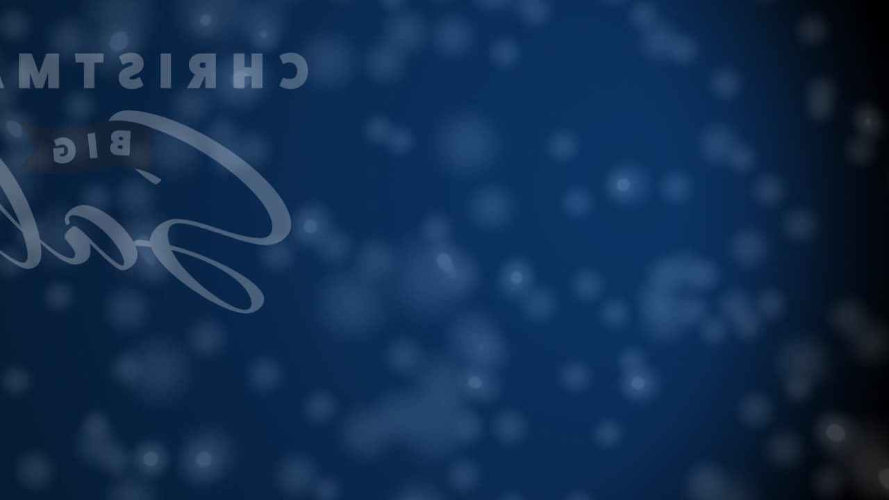 크리스마스 축하와 파란색 배경에 눈이 떨어지는 애니메이션