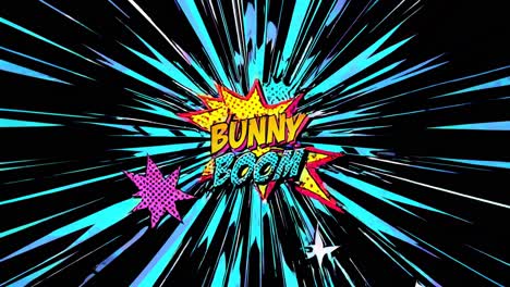 bunny boom comic book style illustration