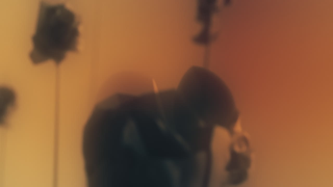 Crushed android heads on spikes on the yellow background