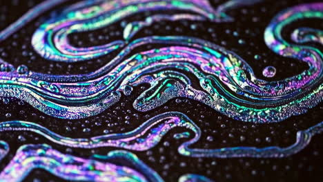 vibrant iridescent liquid patterns on a dark background