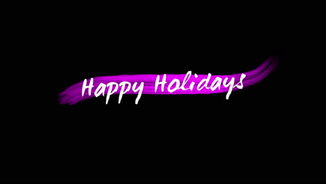 Swirly-pink-Happy-Holidays-shines-on-black-background