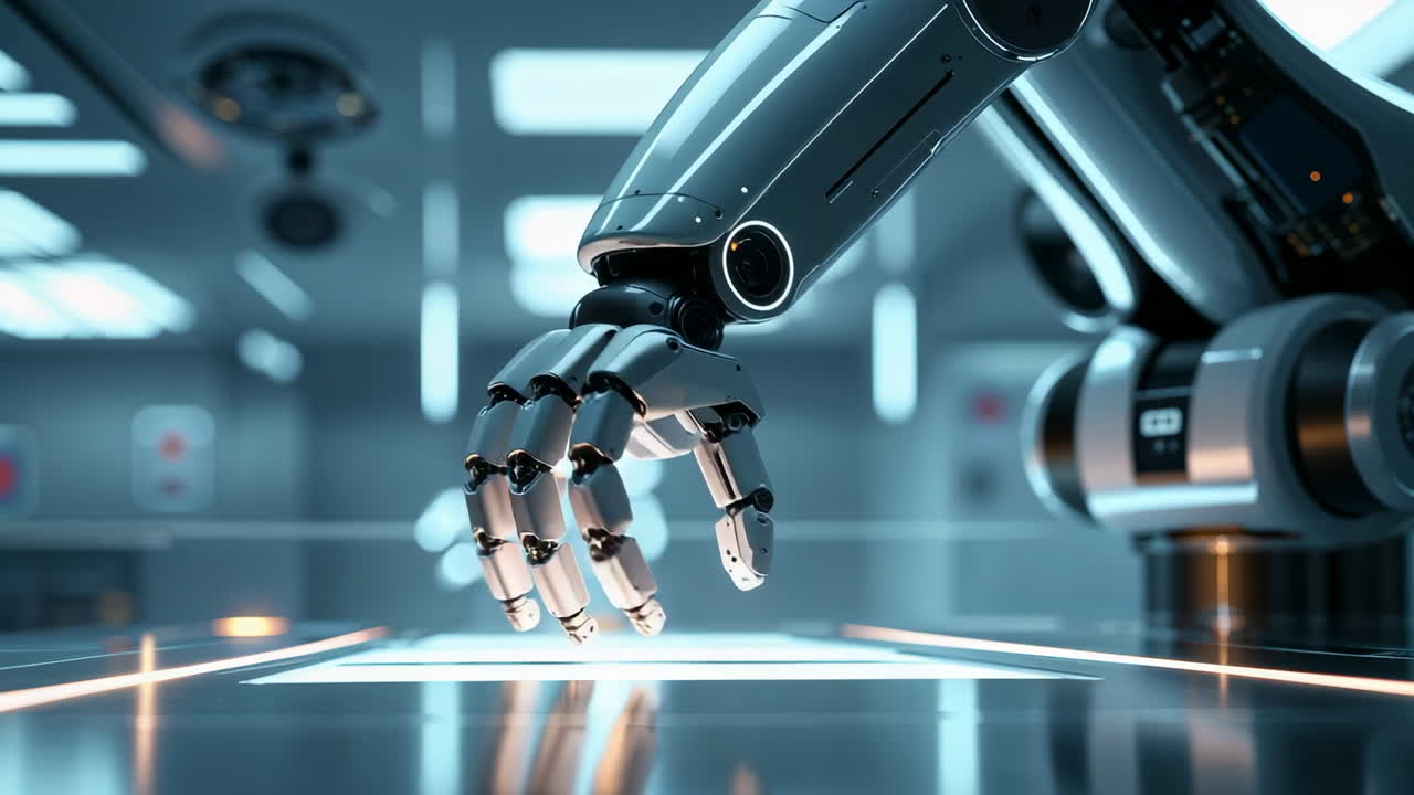 Advanced Robotic Arm in Futuristic Laboratory