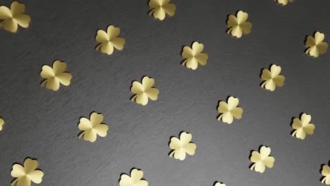 golden four-leaf clover black background good luck 3d rendering animation endless loop vertical