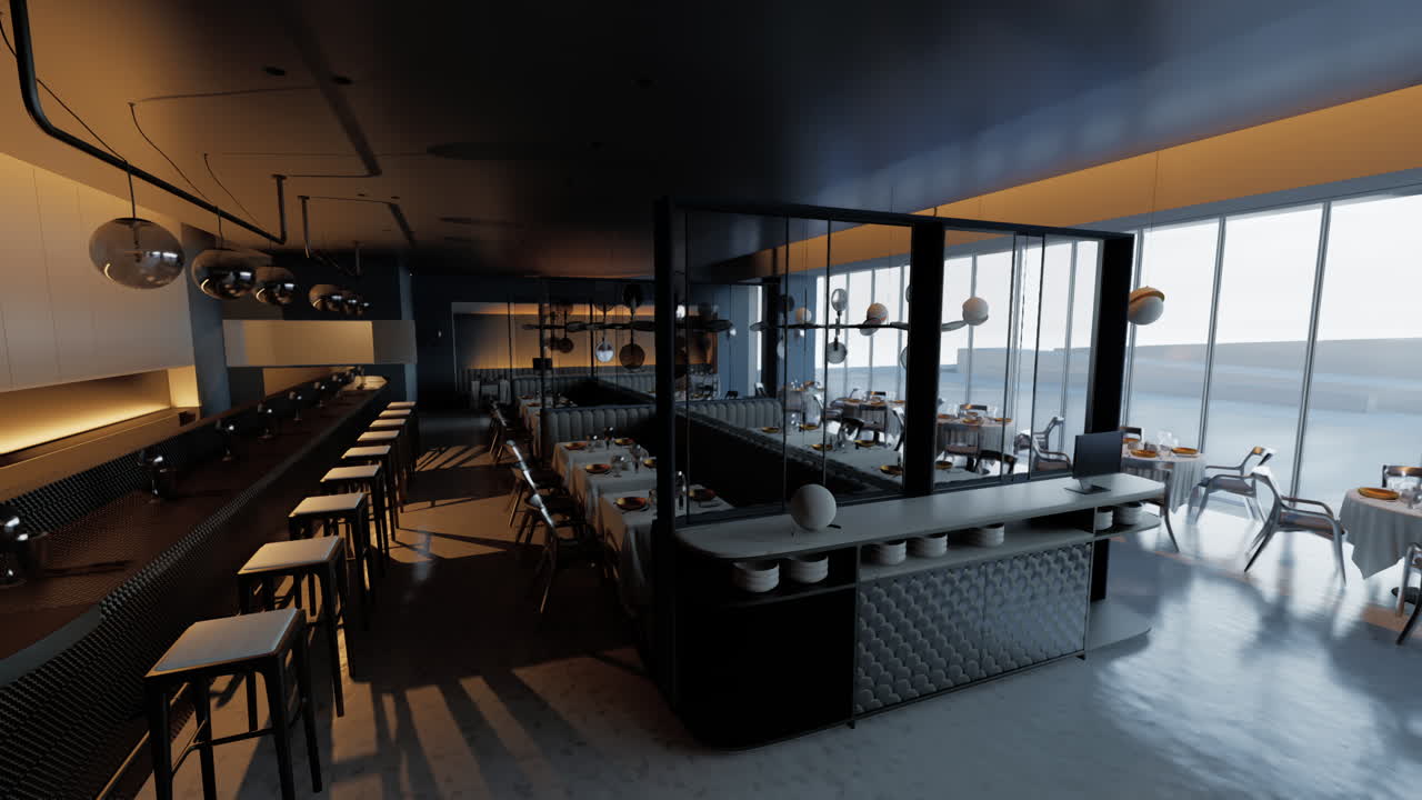 현대적인 레스토랑 인테리어 디자인