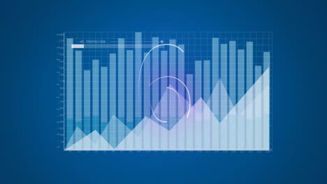 Animation-Von-Diagramm-Und-Countdown-Auf-Blauem-Hintergrund