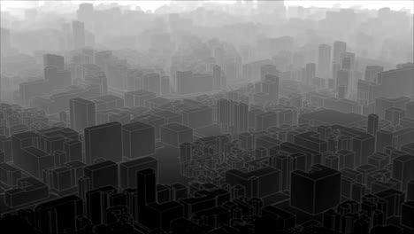 volando sobre la ciudad de toon - en bucle