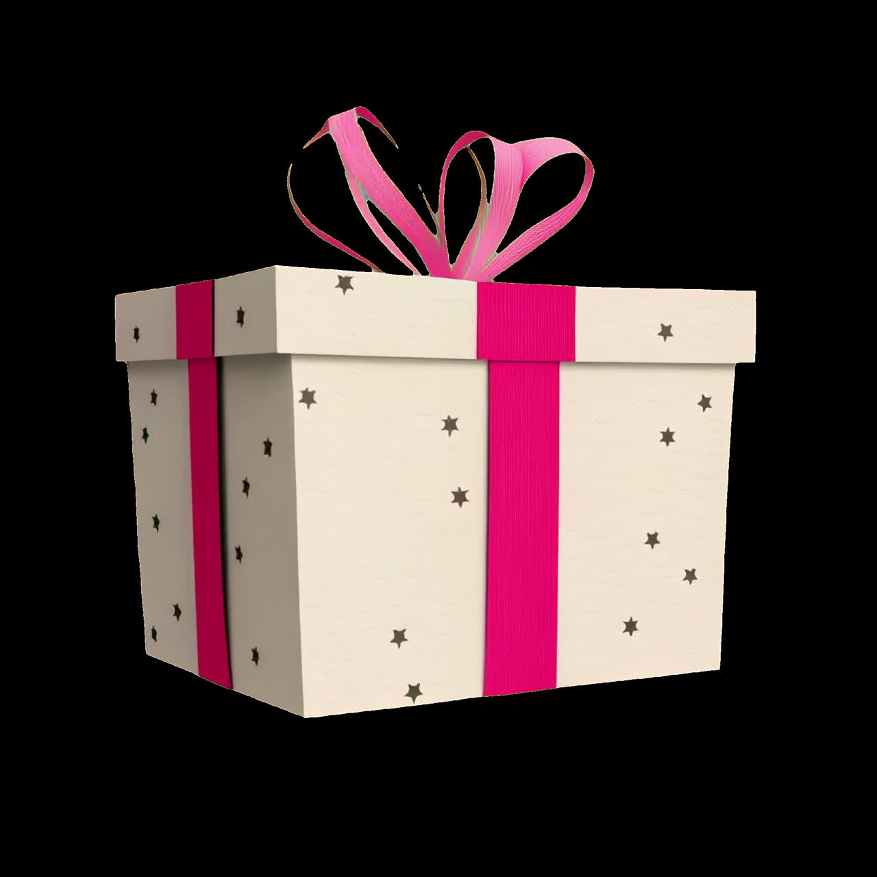 Animación de sorpresa de caja de regalo festiva, activo aislado, video 4K transparente, canal alfa, ProRes 4444
