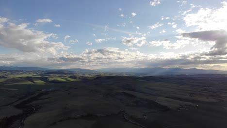 Drone-shot-of-a-small-town-during-winter