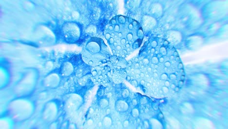 abstract blue flower with water drops