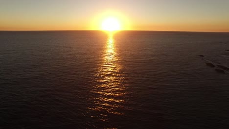 ocean sun reflection aerial view