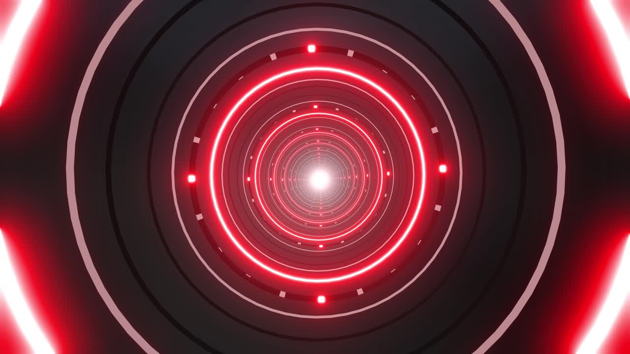 túnel de luz roja de neón