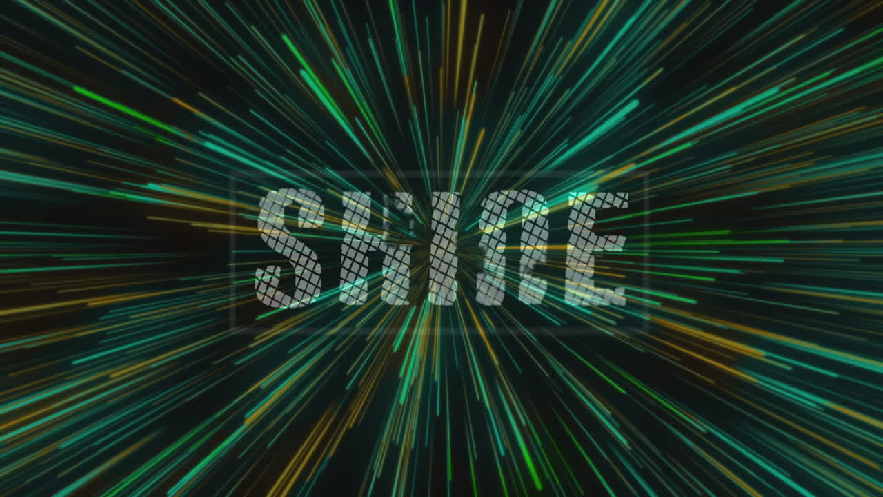 다채로운 움직이는 줄무 ⁇  위에 반 ⁇ 이는 텍스트의 애니메이션