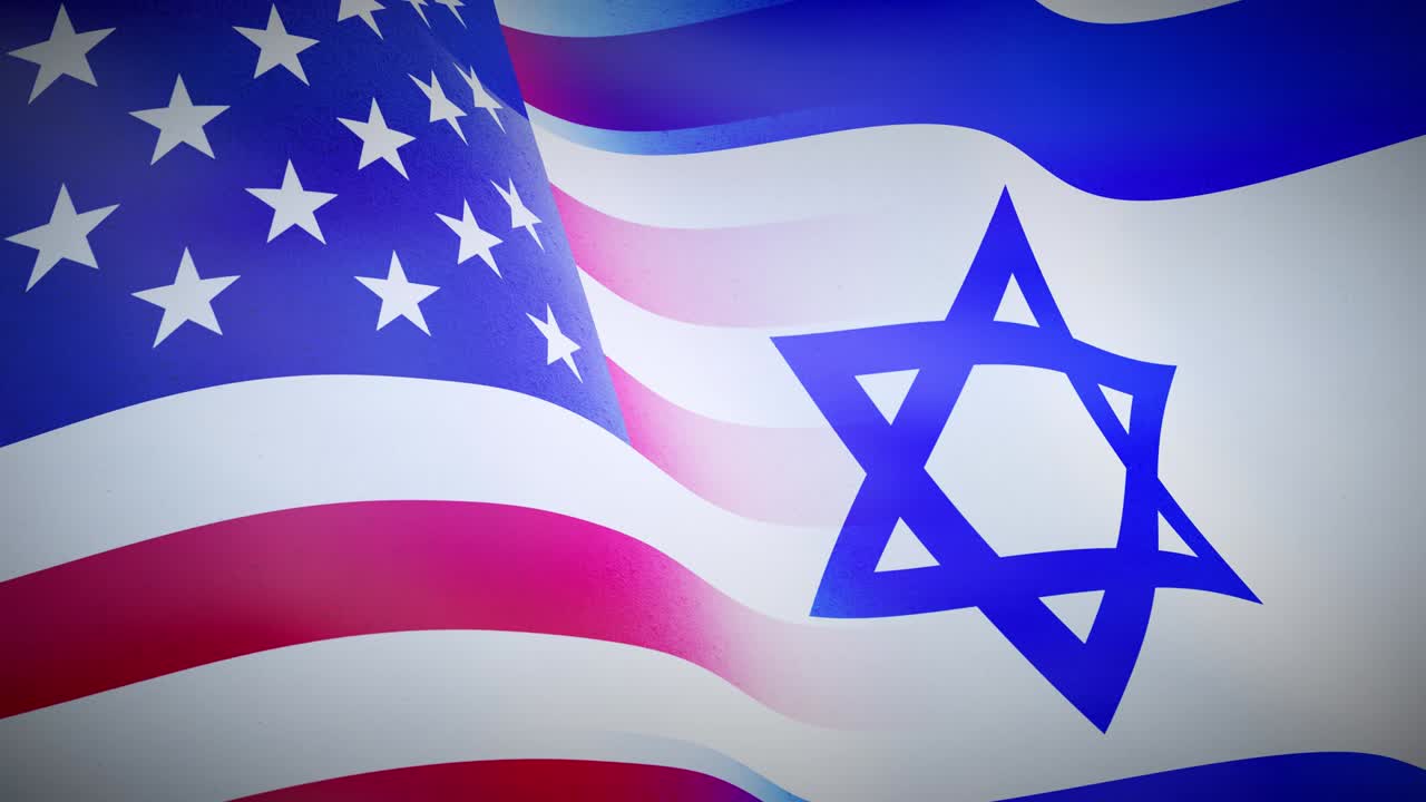 Bandiere degli Stati Uniti d'America e di Israele che mostrano una stretta relazione tra i paesi