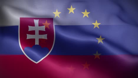 bandera de la ue eslovaquia fondo de bucle 4k