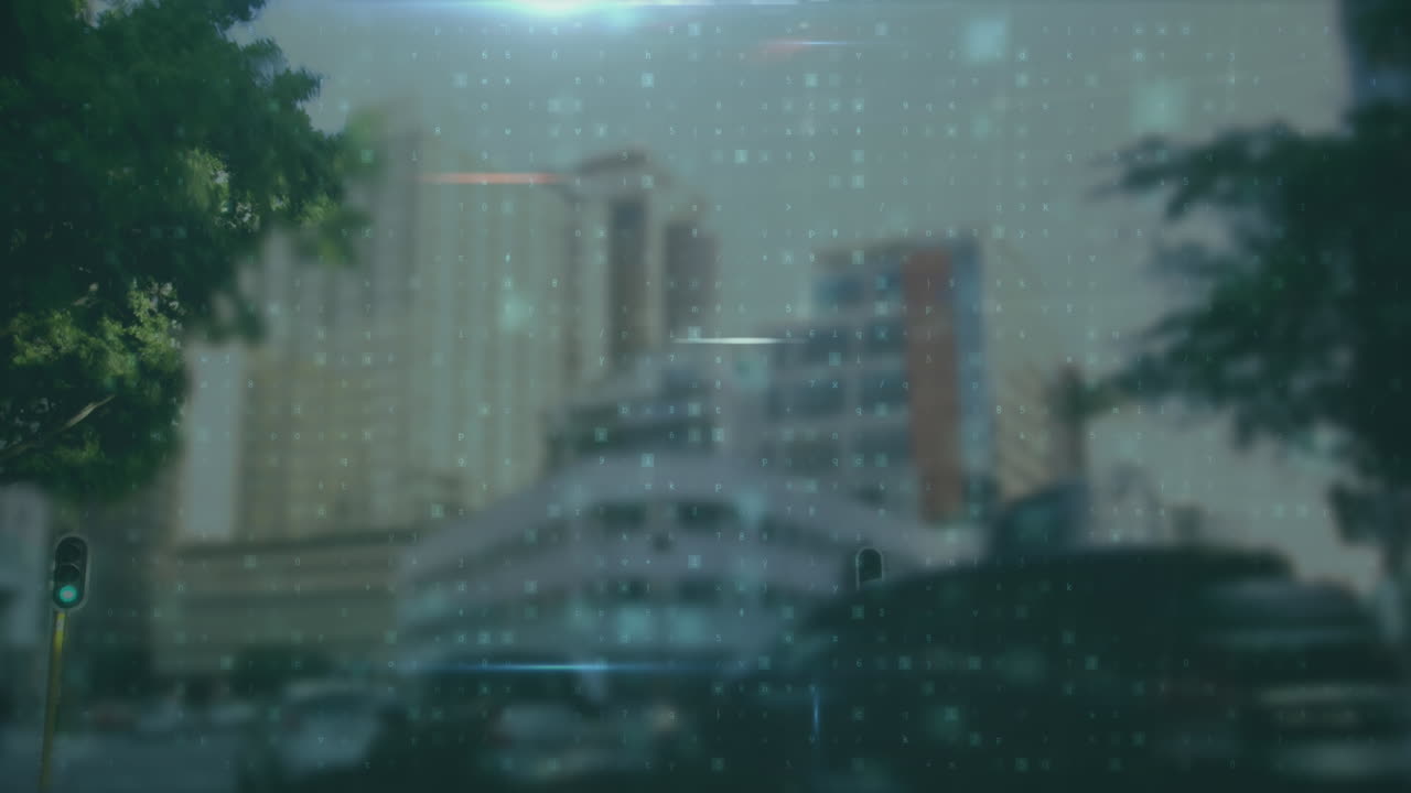 단어, 글자, 숫자, 시내 거리에서 이동하는 차량의 시간 간격에 대한 빛 의 애니메이션