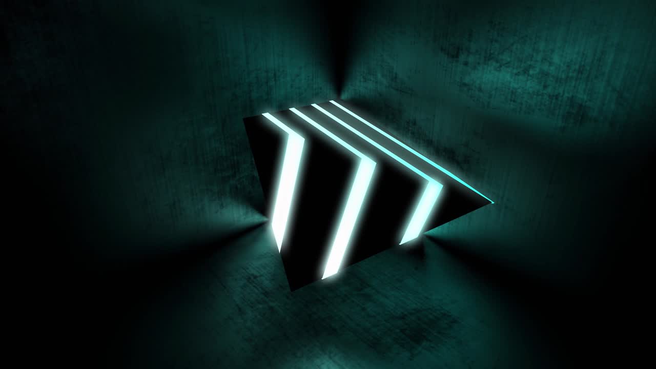 Neon triangle emitting a vibrant glowing effect - 4K loop